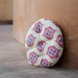 Cotton Chair Cushion Round Purple Pink Floral Print