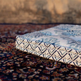 Cotton Floor Cushion Square Blue Boota Print
