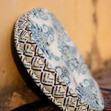 Cotton Floor Cushion Round Blue Boota Print