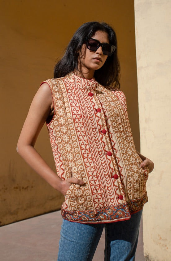 Rosewood Quilted Sleeveless Jacket