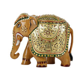 Handicraft Wood Carving Gold Painted Elephant 4" (5522380545)