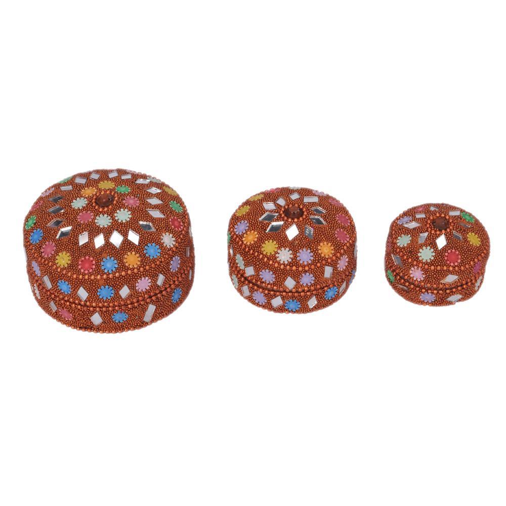 Lakh Work Storage Box Round 3 pc Set (6383935297)