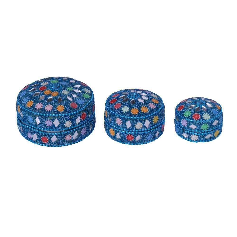 Lakh Work Storage Box Round 3 pc Set (6383935297)