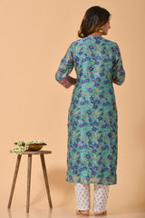 Falak by Fabric Lane Aqua Blue Chanderi Suit Set (6838210887779)