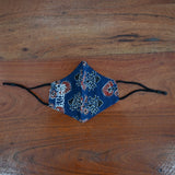 Cotton 3 Layer Adjustable Mask Red Blue Floral Booti Print 1 (6668201656419)