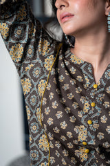 Brown Booti Kurta and Pant Set 3