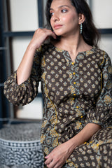 Brown Booti Kurta and Pant Set 2