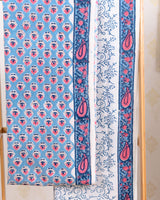 Cotton Unstitched Suit Cotton Dupatta Light Blue Floral Block Print 1 (6752925483107)