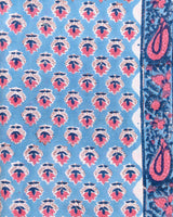 Cotton Unstitched Suit Cotton Dupatta Light Blue Floral Block Print 3 (6752925483107)
