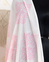 Cotton Unstitched Suit Cotton Dupatta Yellow Pink Booti Block Print 1 (6741644836963)