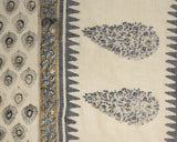 Cotton Unstitched Suit Kota Doria Dupatta Beige Black Morpankh Bagru Print 1 (6721582923875)