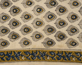 Cotton Unstitched Suit Kota Doria Dupatta Beige Black Morpankh Bagru Print 2 (6721582923875)