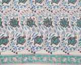 Cotton Unstitched Suit Kota Doria Dupatta Blue Turquoise Jaal Block Print 1 (6721583087715)