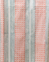 Cotton Unstitched Suit Kota Doria Dupatta Pink Orange Jaal Block Print 3 (6752927711331)