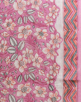 Cotton Unstitched Suit Kota Doria Dupatta Pink Orange Jaal Block Print 4 (6752927711331)