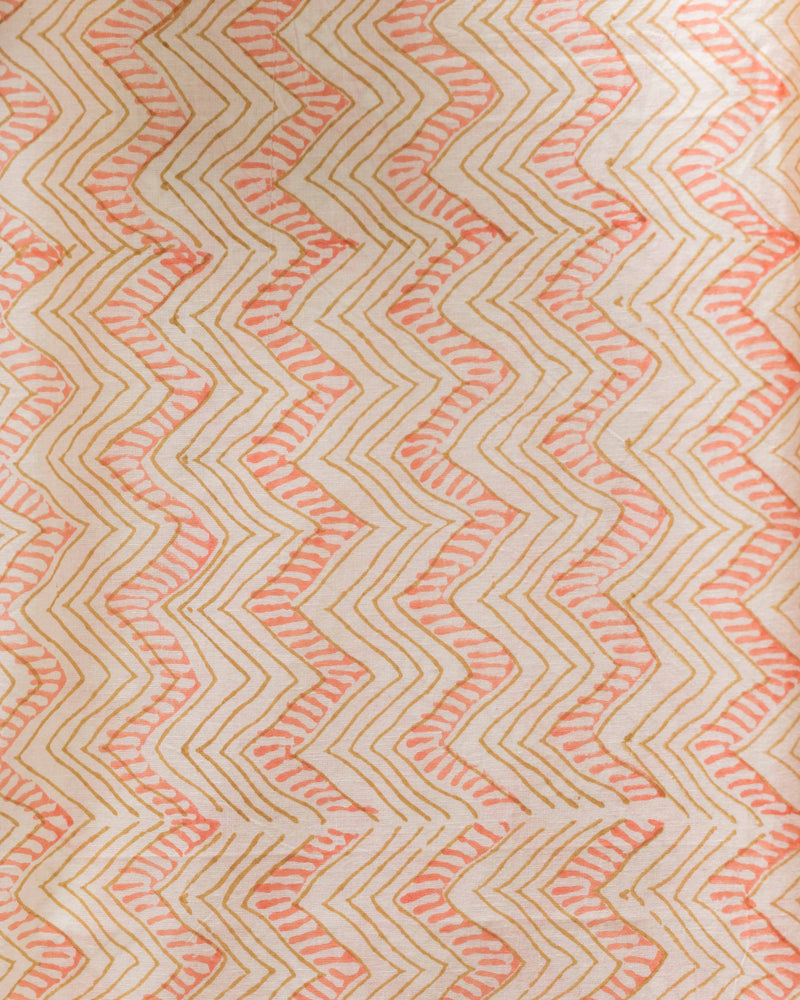 Cotton Unstitched Suit Kota Doria Dupatta Orange Green Jaal Block Print 5 (6752927776867)