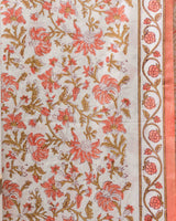 Cotton Unstitched Suit Kota Doria Dupatta Orange Green Jaal Block Print 3 (6752927776867)
