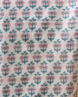 Cotton Unstitched Suit Kota Doria Dupatta Light Brown Booti Block Print 4 (6752927809635)