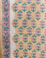 Cotton Unstitched Suit Kota Doria Dupatta Light Brown Booti Block Print 4 (6752927809635)
