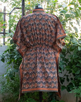 Cotton Kaftan Short Black Brown Shirt Dress 2 (6546375606371)