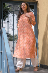 Peach Pink Cotton Kurta 2 (6846742986851)