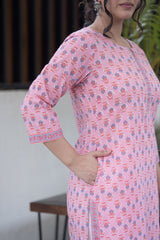 Blooming Blue Cotton Kurta 3 (6846743216227)