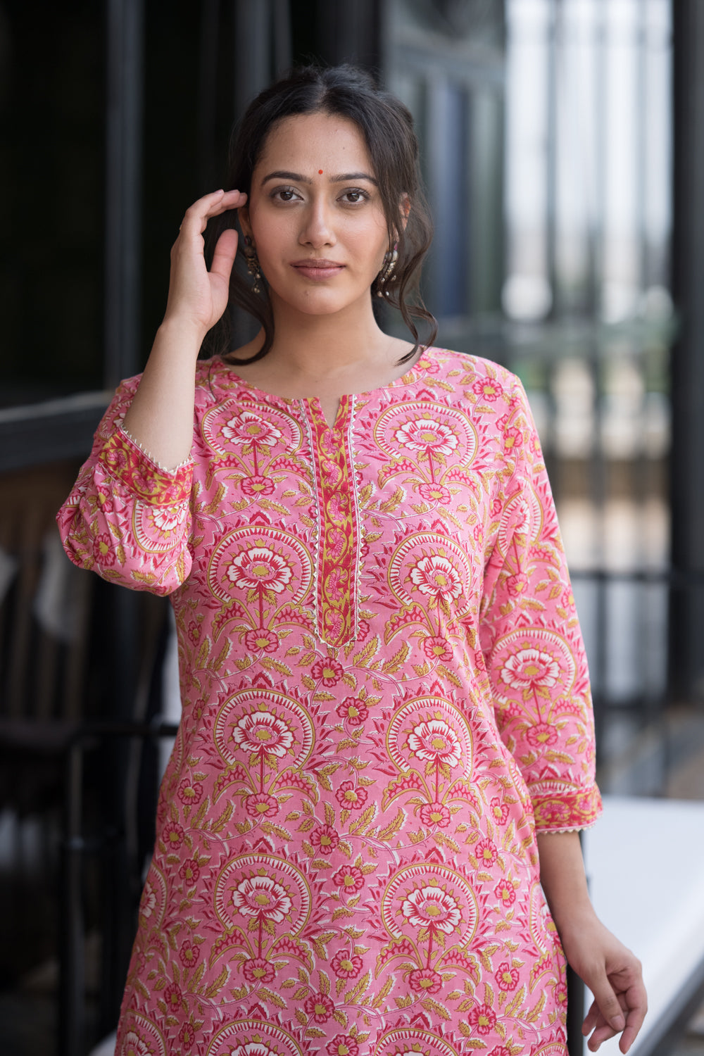 Pink Blush Cotton Kurta (6846743085155)