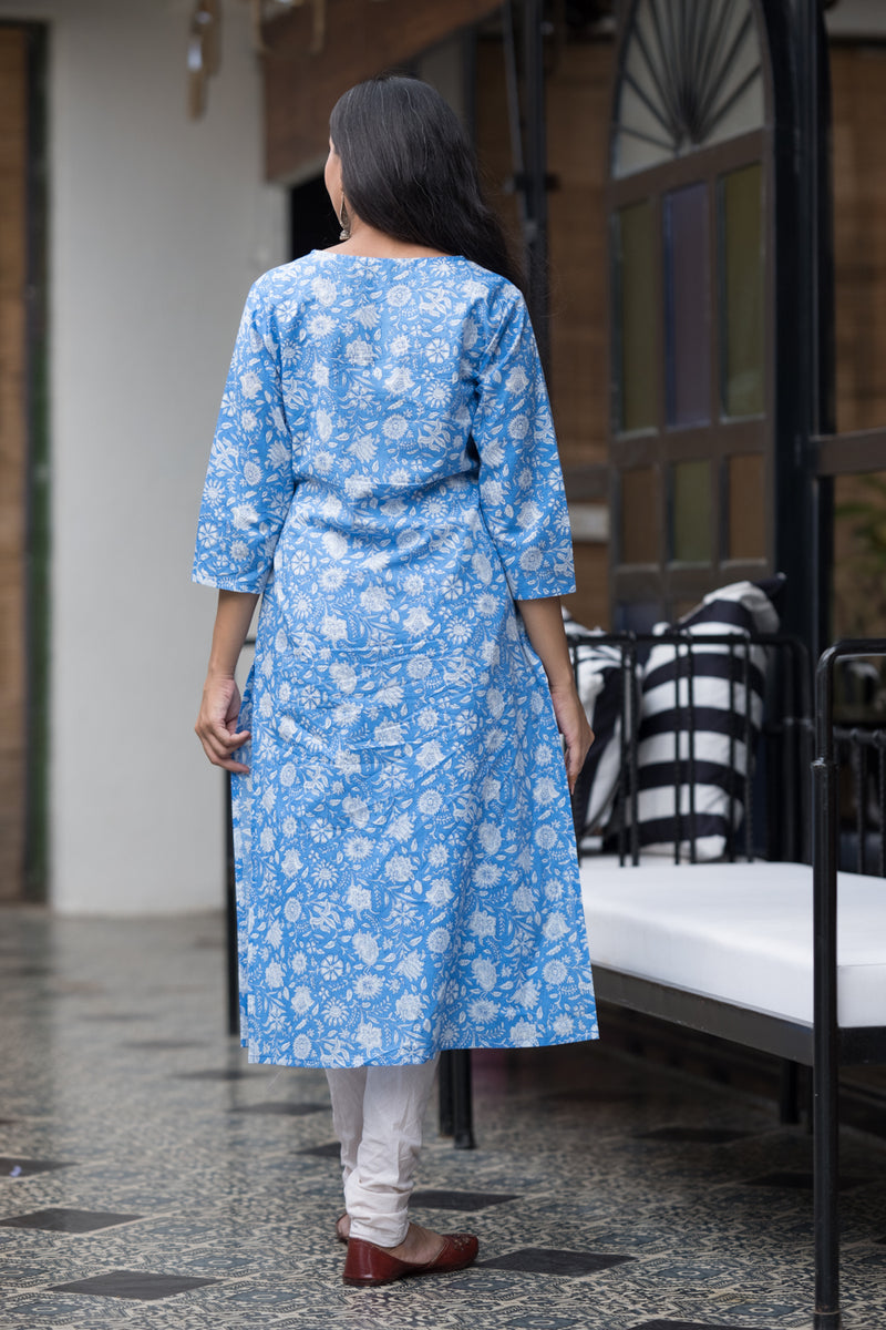 Blue Moon Cotton Kurta 1 (6846743248995)