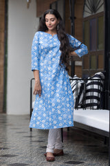 Blue Moon Cotton Kurta  (6846743248995)