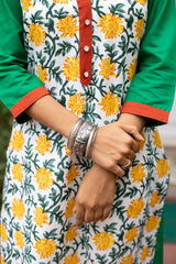 Cotton Kurti Floral Block Print 4