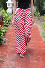 Cotton Straight Palazzo Checks Block Print 1
