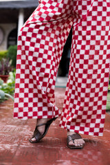 Cotton Straight Palazzo Checks Block Print 4