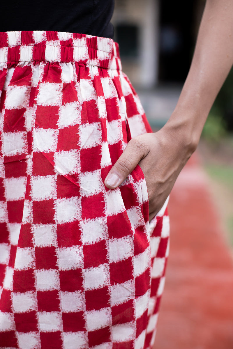 Cotton Straight Palazzo Checks Block Print 4