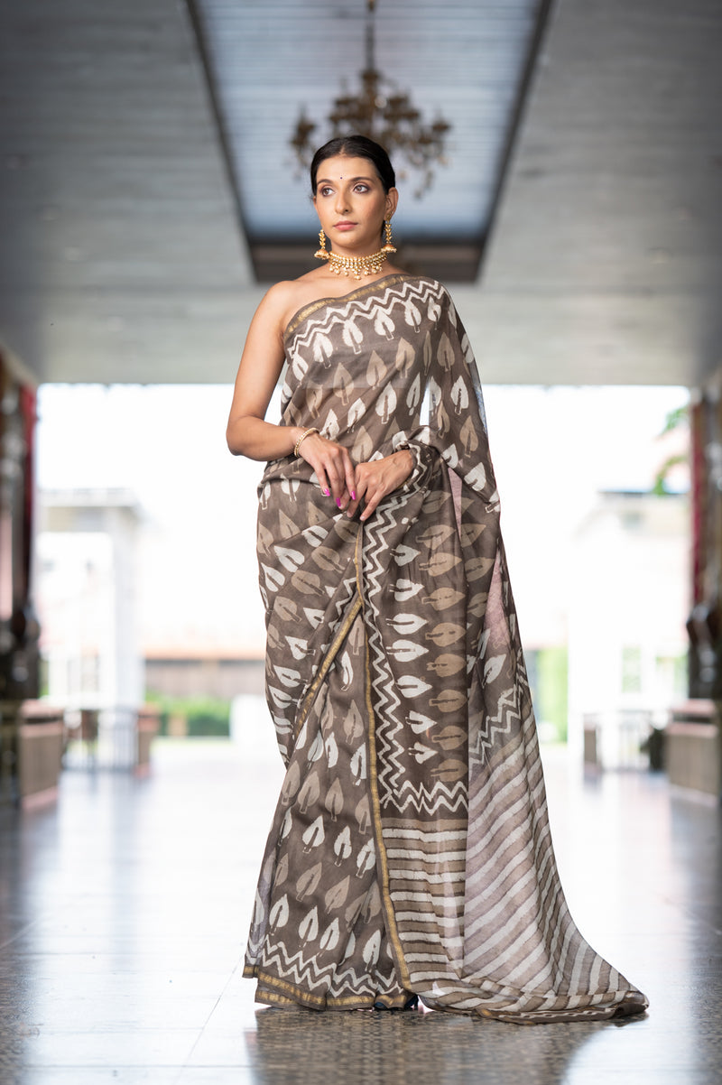 Bhoori Patti Chanderi Saree (6840633720931)