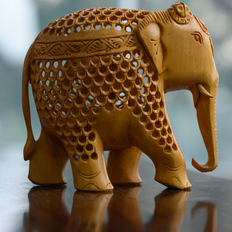 Handicraft Wood Carving Jaali Elephant 6" 1 (5522381057)