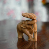 Handicraft Wood Carving Tree Elephant 4" 1 (5522381633)