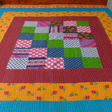 Cotton Queen Size Bedcover Muticolor Patches Kantha Work 2 (6753266892899)