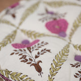Cotton Floor Cushion Round Magenta Brown Marigold Print 2 (6831154528355)