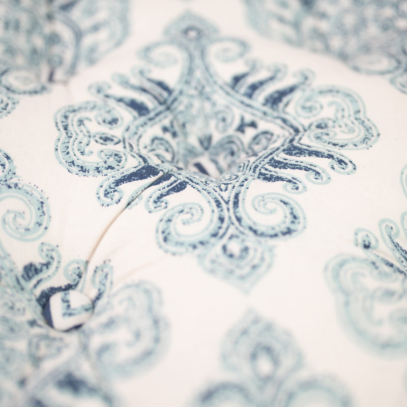 Cotton Floor Cushion Square Blue Boota Print 2 (6772183760995)