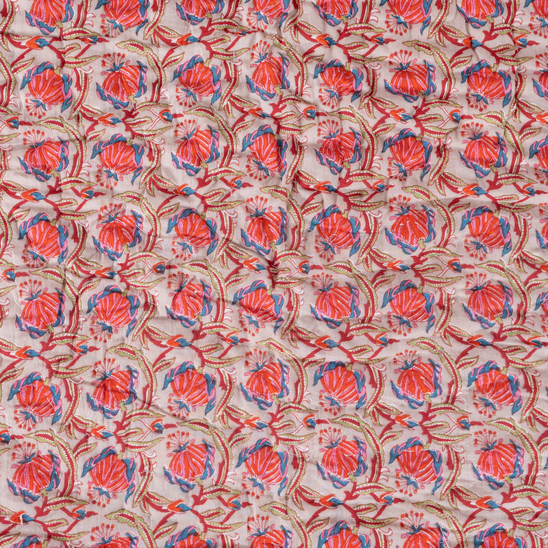 Cotton Bedding Set Light Brown Red Tulip Bel Print 3 (6831156658275)
