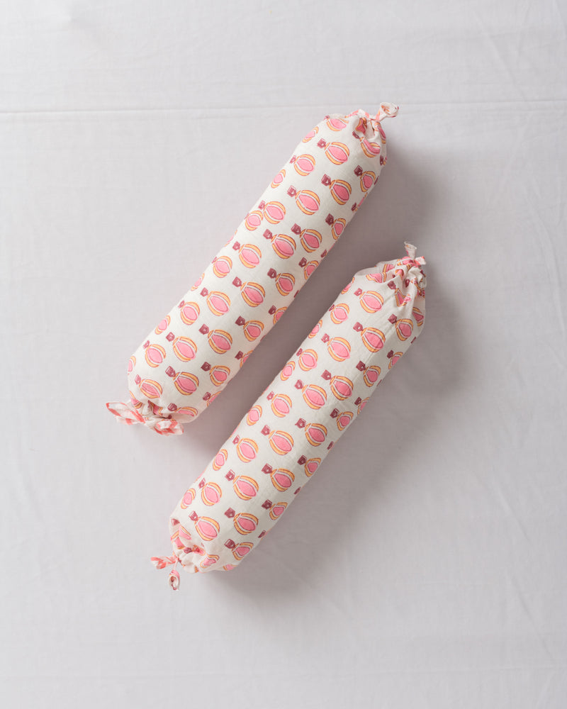 Cotton Baby Masand Bolster Set Pink Balloons Block Print (6742767403107)