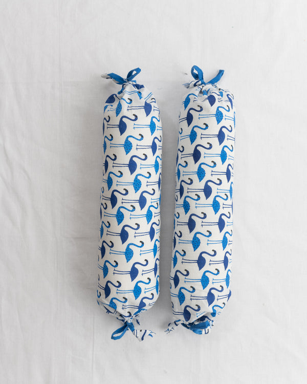 Cotton Baby Masand Bolster Set Blue Flamingoes Print (6742763929699)