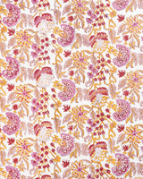 White Blossom Kalamkari Hand Block print Double Bedsheet (6833765777507)