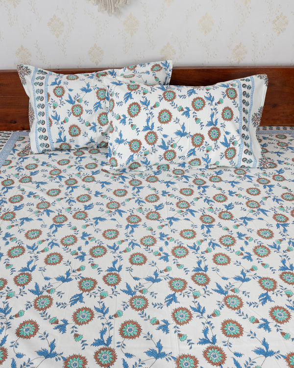Victorian Floral Double Bedsheet (6863326904419)