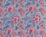 Cotton Queen Size Bedsheet Grey Pink Floral Print 1 (6741986443363)