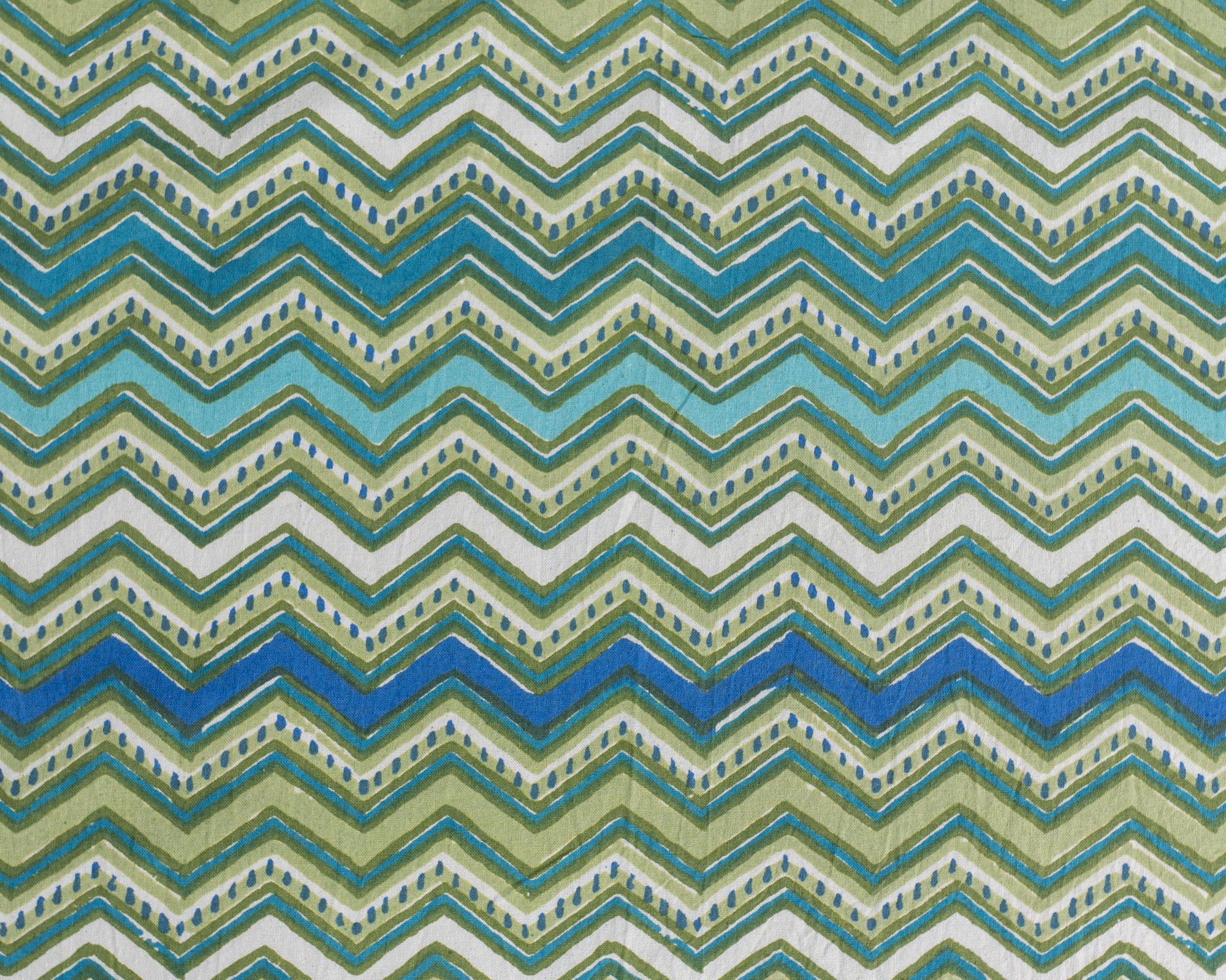 Cotton Queen Size Bedsheet Green Blue Leheriya Print 3 (6741986574435)
