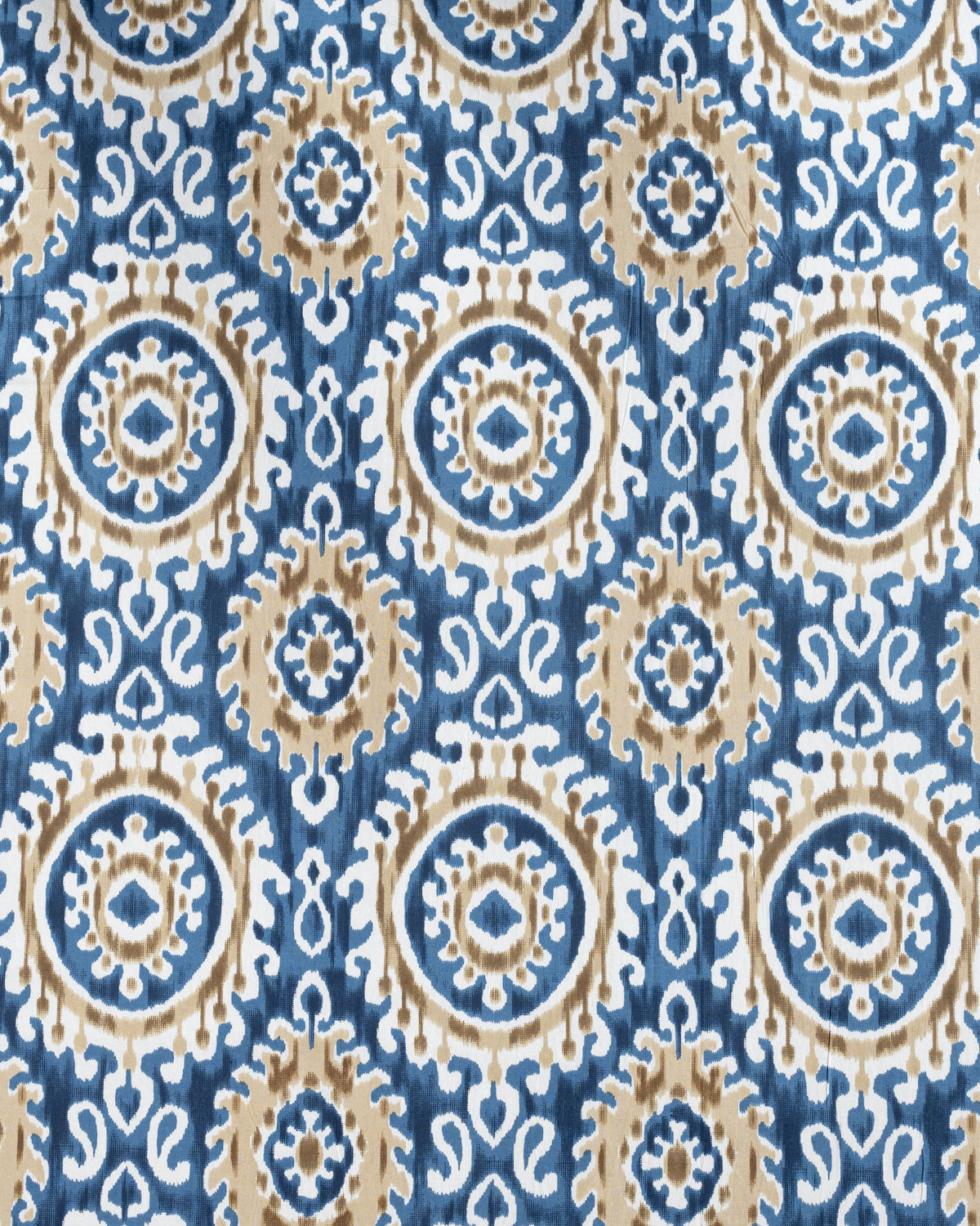 Indigo Blue Floral Grid Pattern Hand Printed Double Bedsheet (6863327133795)