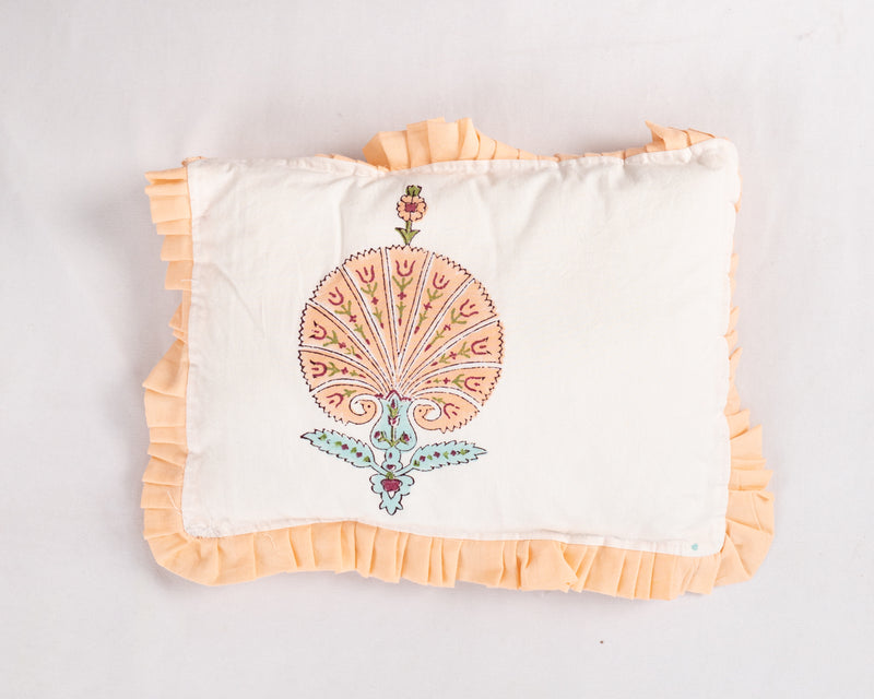 Cotton Baby Bedding Set Peach Green Floral Jaal Block Print 4 (6790495699043)