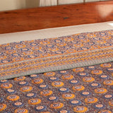 Cotton Double Bed Comforter Bed Cover Grey Chakri Print 3 (4723290964067)