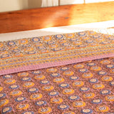 Cotton Double Bed Comforter Bed Cover Lavender Chakri Print 3 (4723290996835)